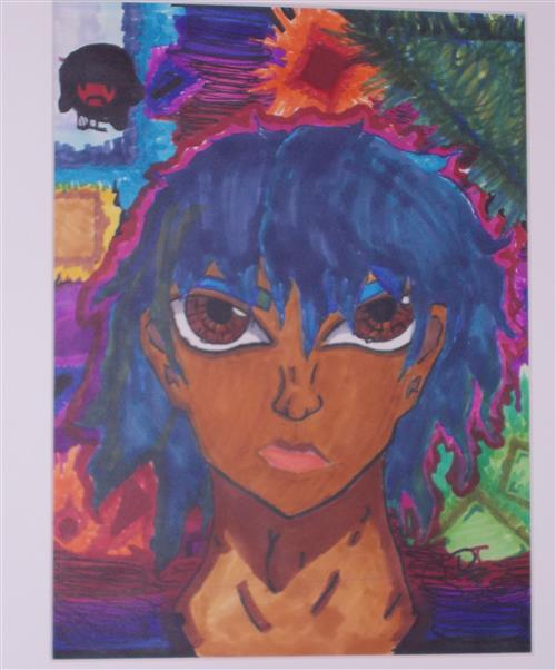Eighth grade student artwork on display at the Detroit Institute of Arts 